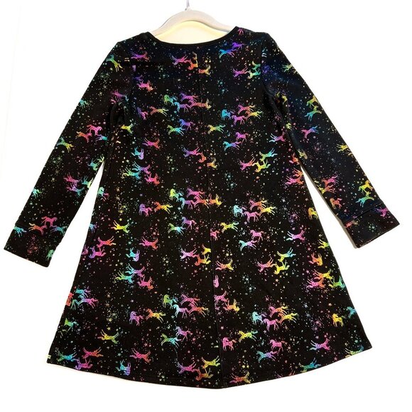 Jumping Beans All-Day-Play Shimmery Rainbow Unicorns Knit Dress Size 7 - Picture 2 of 8